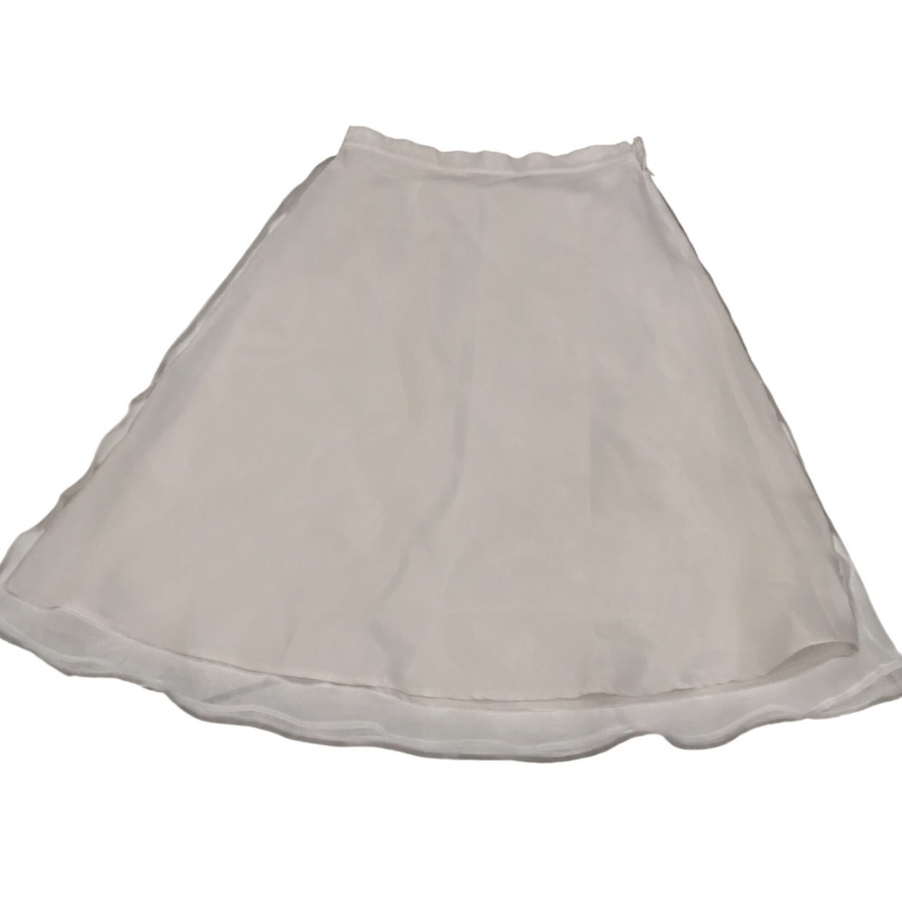 Lulus White‎ Organza Overlay Midi Skirt A-Line Bridal Shower Small